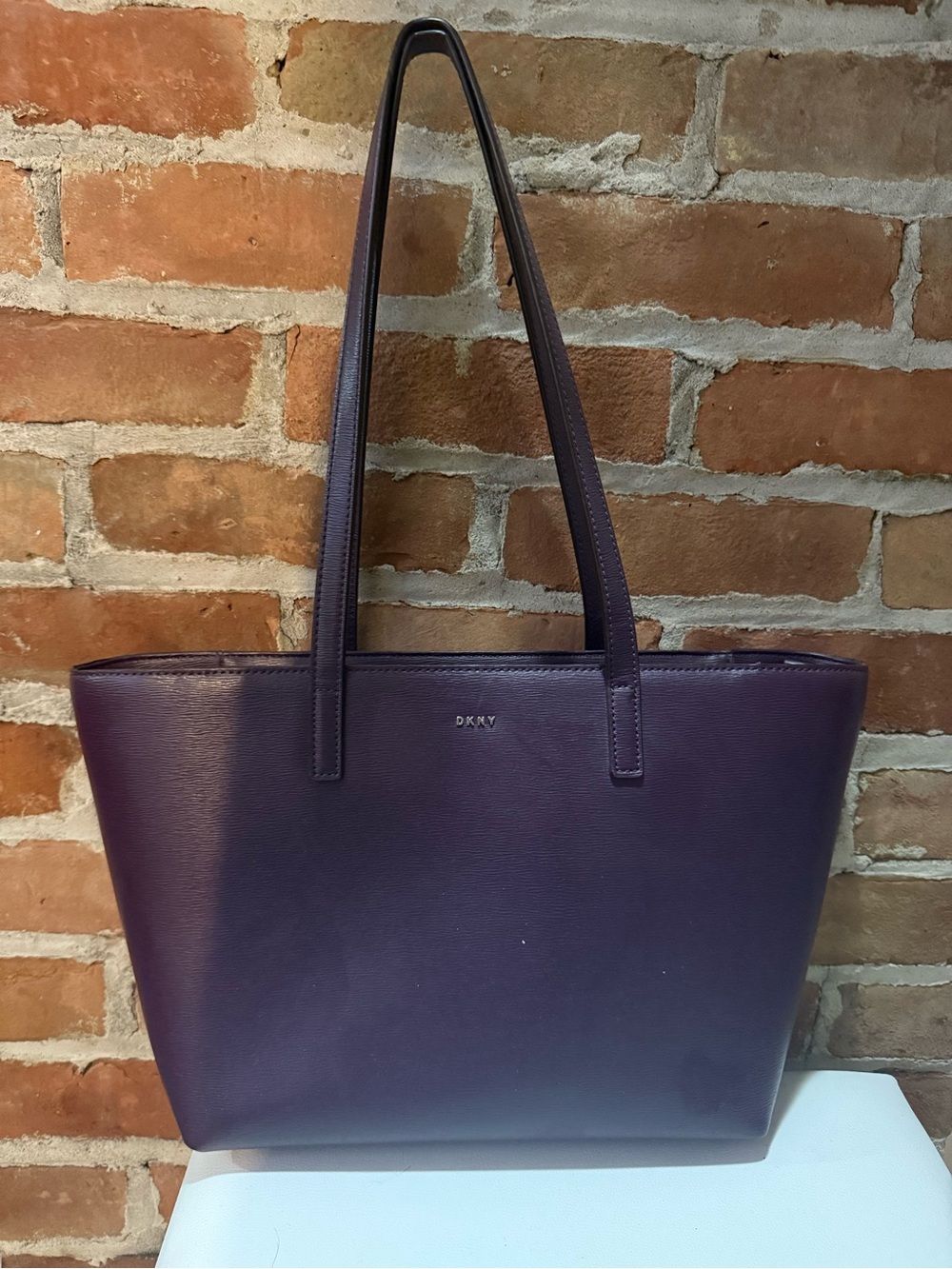 DKNY Deep Plum Saffiano Leather Tote
